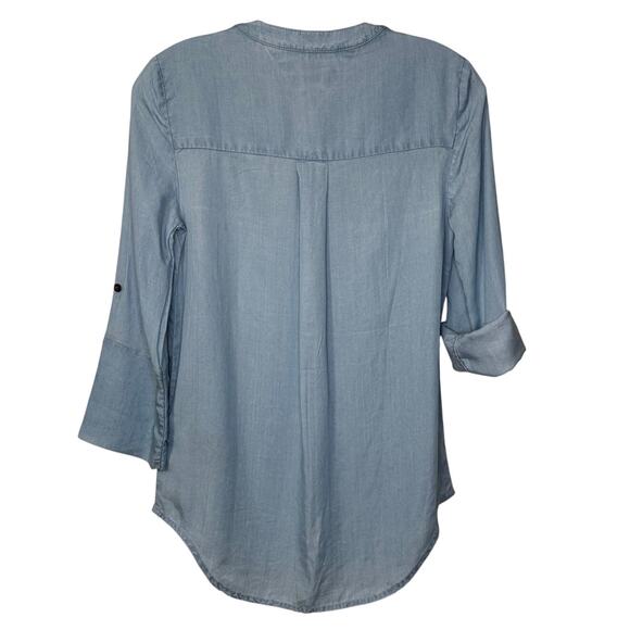 Tommy Hilfiger Womens Roll up Button 3/4 length Sleeve Soft Chambry Shirt XXS - Picture 2 of 16